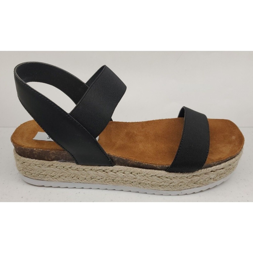 Steve Madden Women's Jaklin Flat Platform Sandals JAKL01S1 Black Size 9M EUC